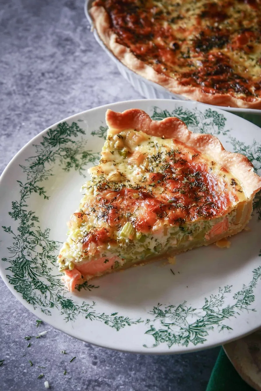 Fresh Salmon and Leek Quiche