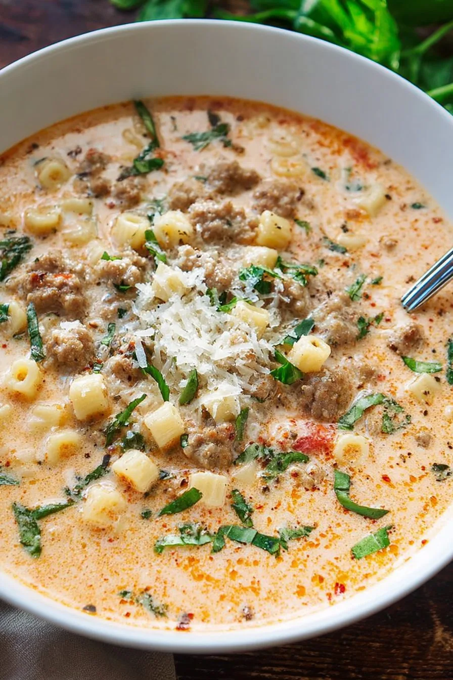 creamy parmesan italian sausage soup