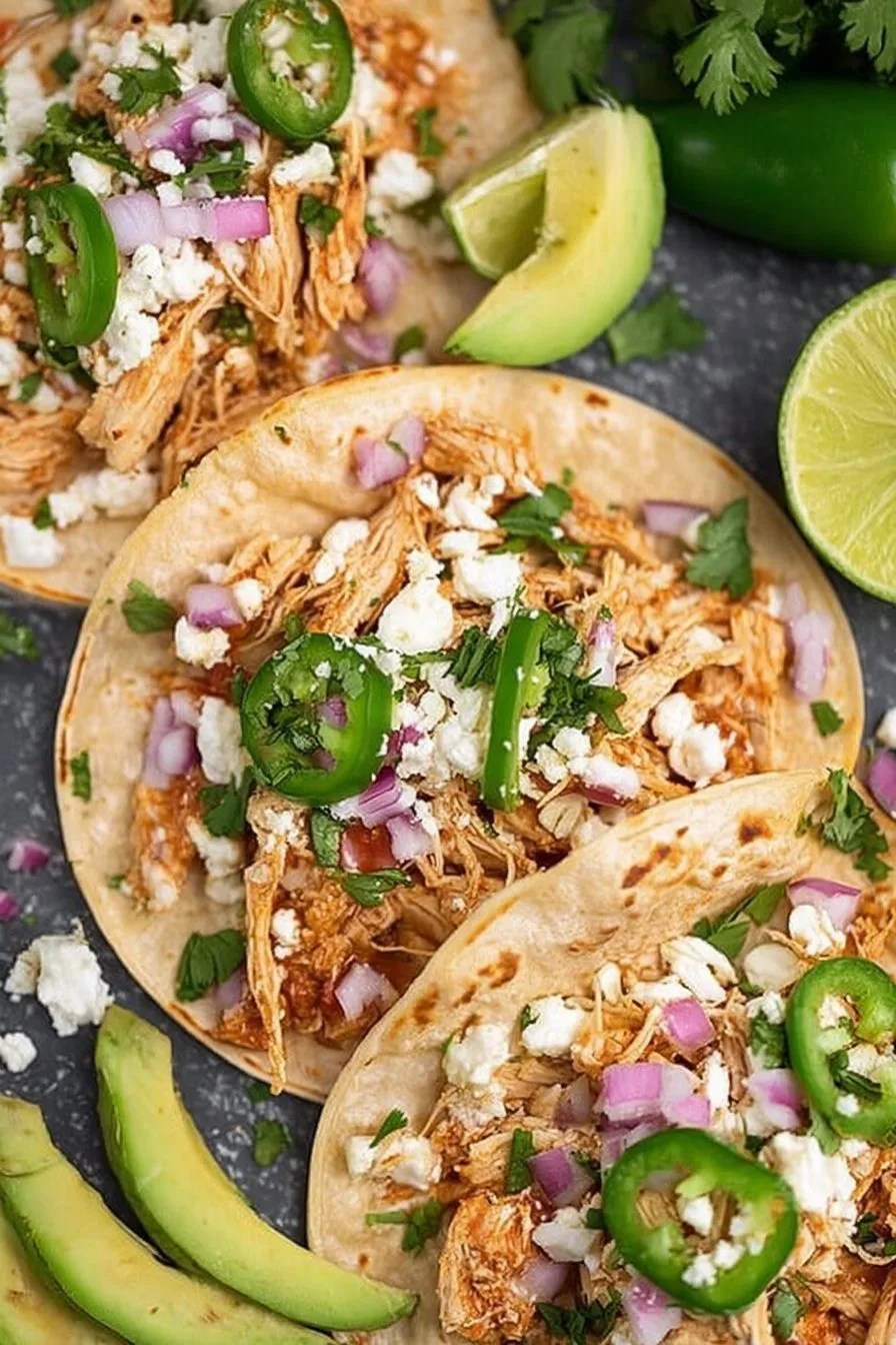 Healthy Crockpot Chicken Tacos