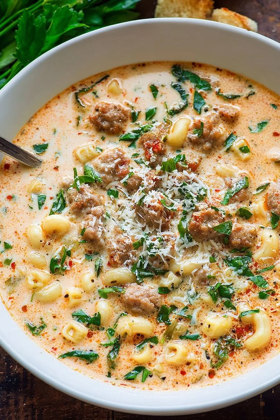 creamy parmesan italian sausage soup