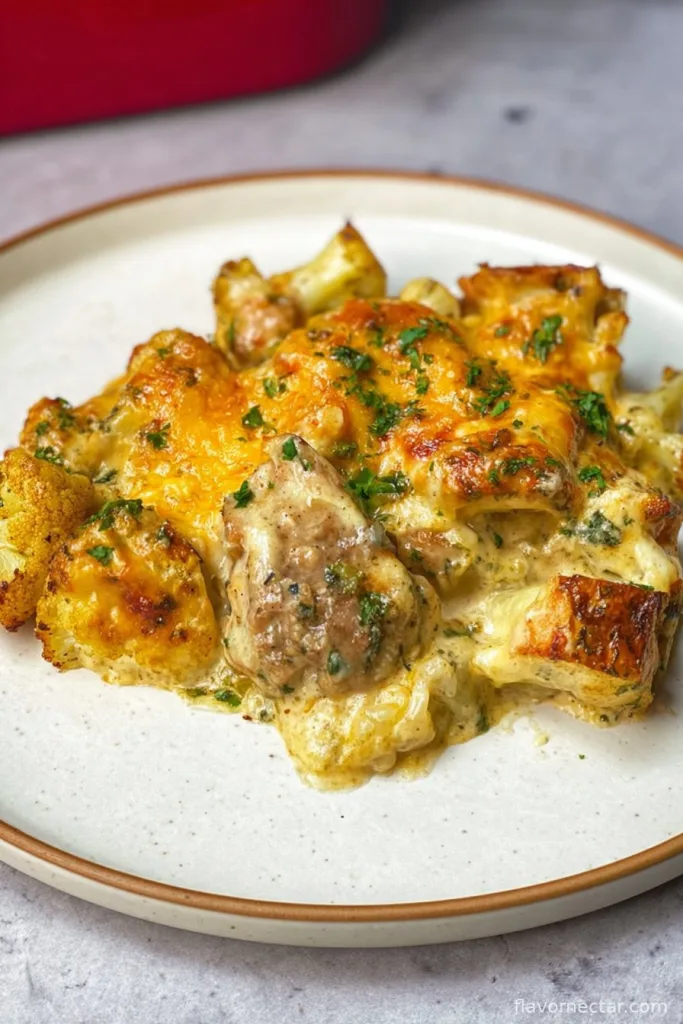Cheesy Chicken Cauliflower Bake Recipe