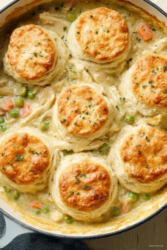 Chicken Pot Pie with Biscuits