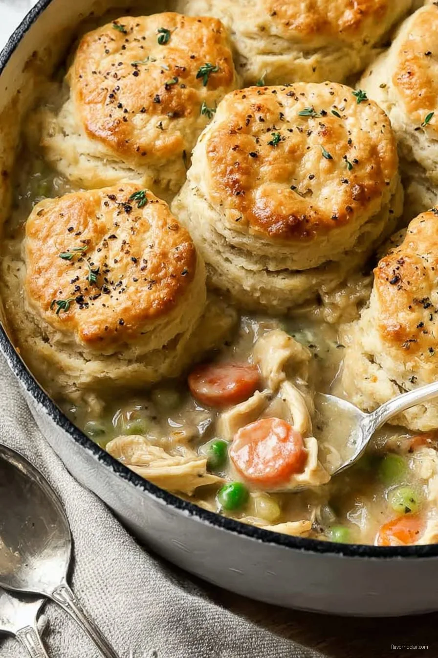 Chicken Pot Pie with Biscuits