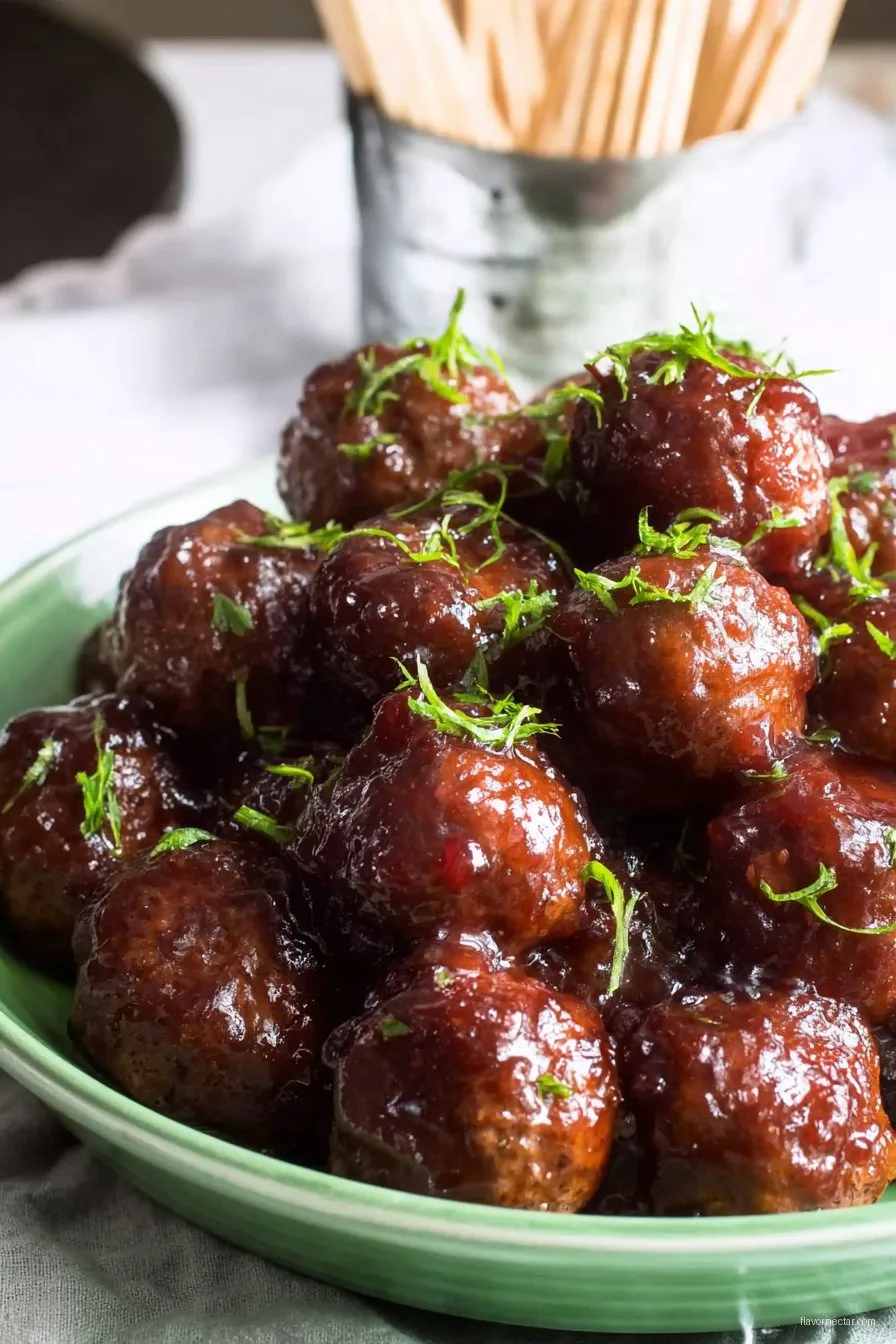 Crockpot Meatballs with Grape Jelly Sauce