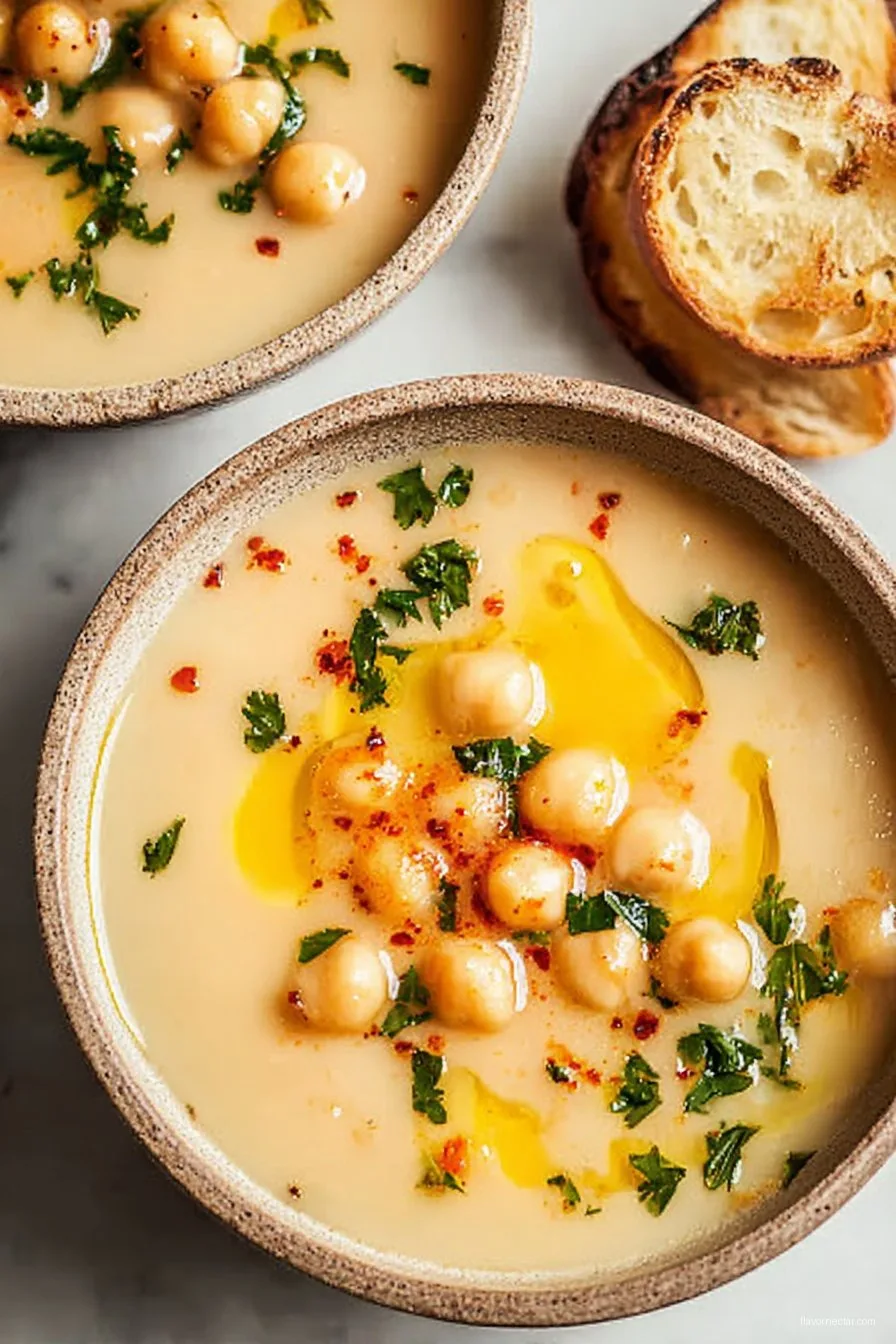 Easy Garlic Chickpea Soup