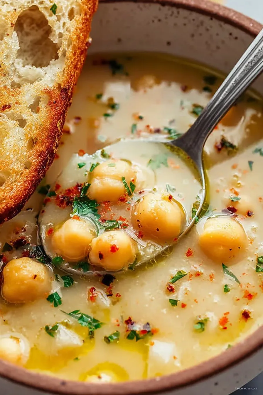 Easy Garlic Chickpea Soup