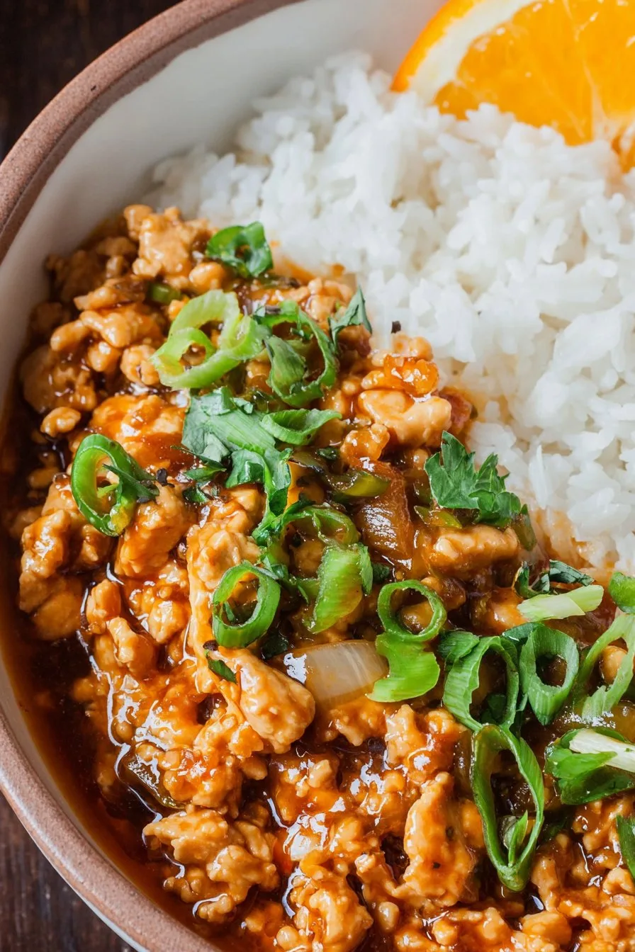 Ground Chicken in Orange Sauce