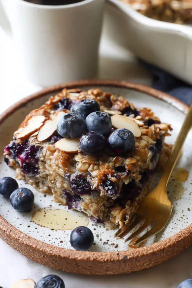 Healthy Blueberry Baked Oatmeal