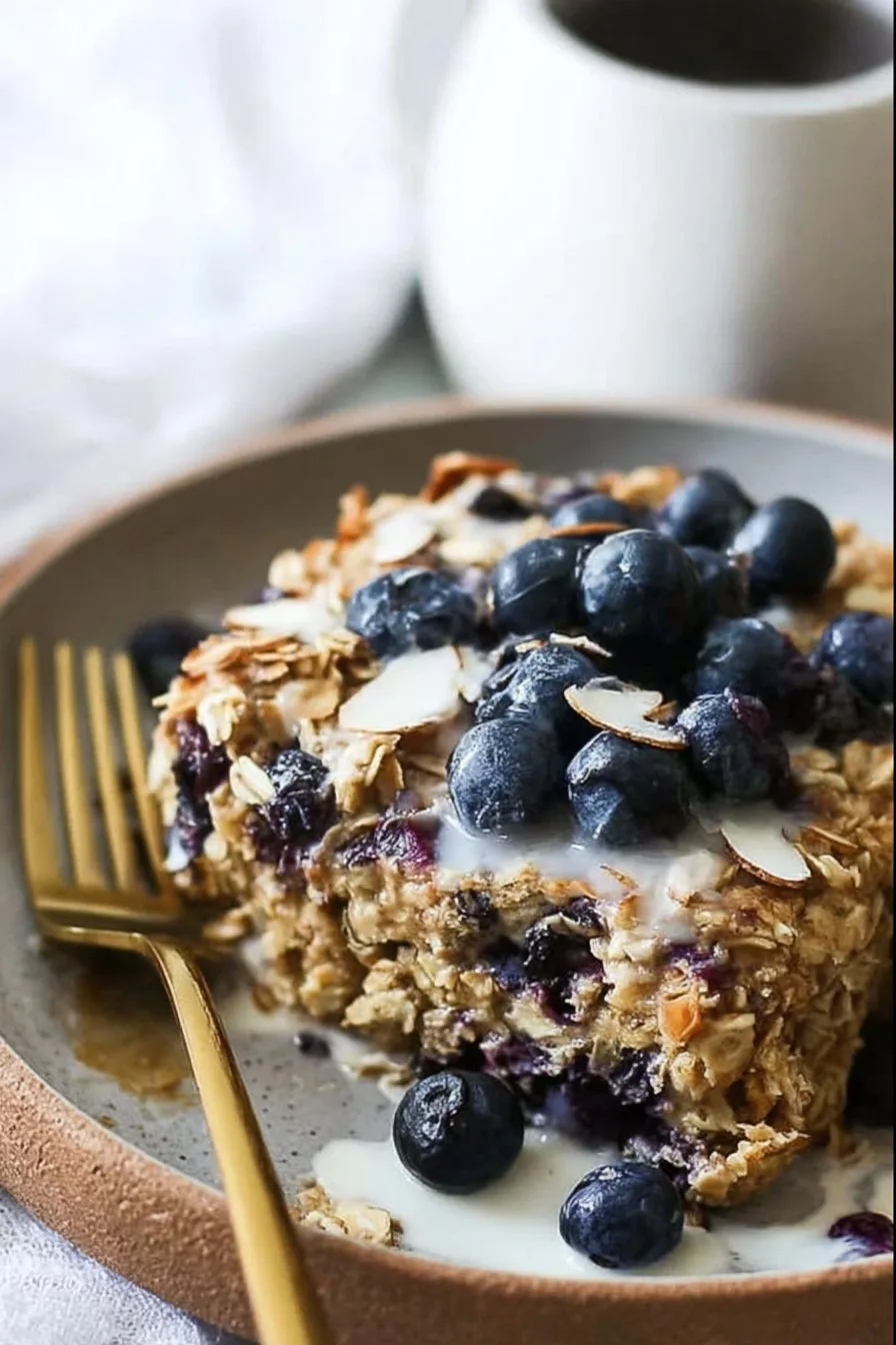 Healthy Blueberry Baked Oatmeal