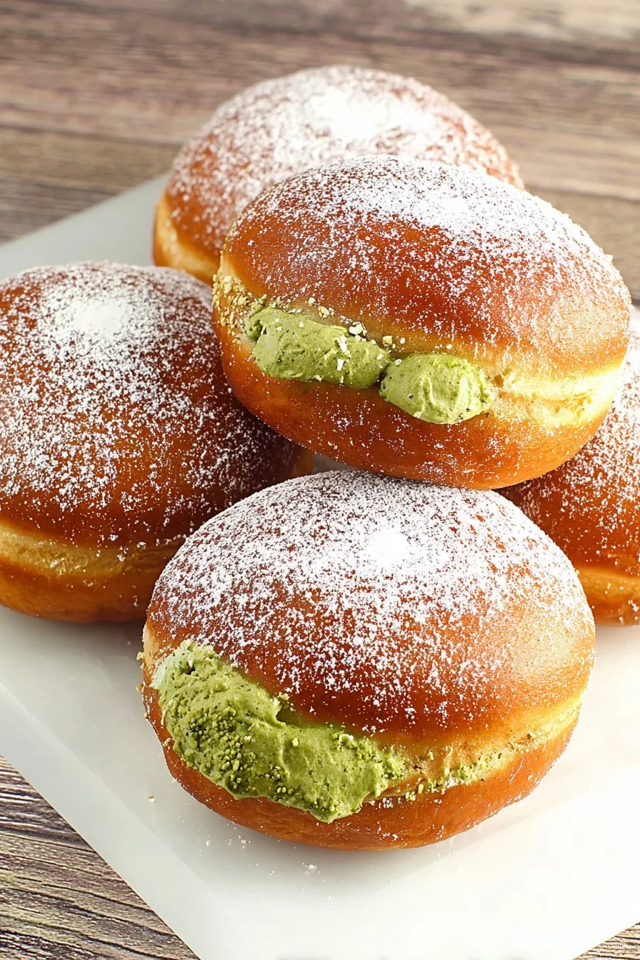 Matcha Cream Filled Donuts