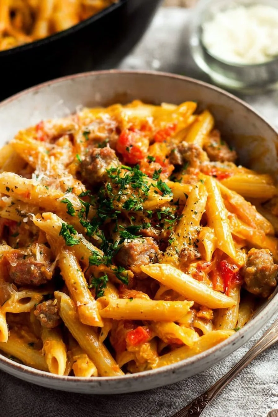 One Pot Creamy Sausage Pasta