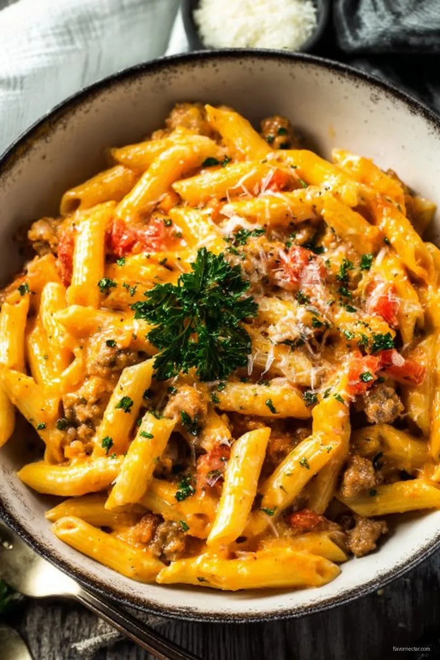 One Pot Creamy Sausage Pasta