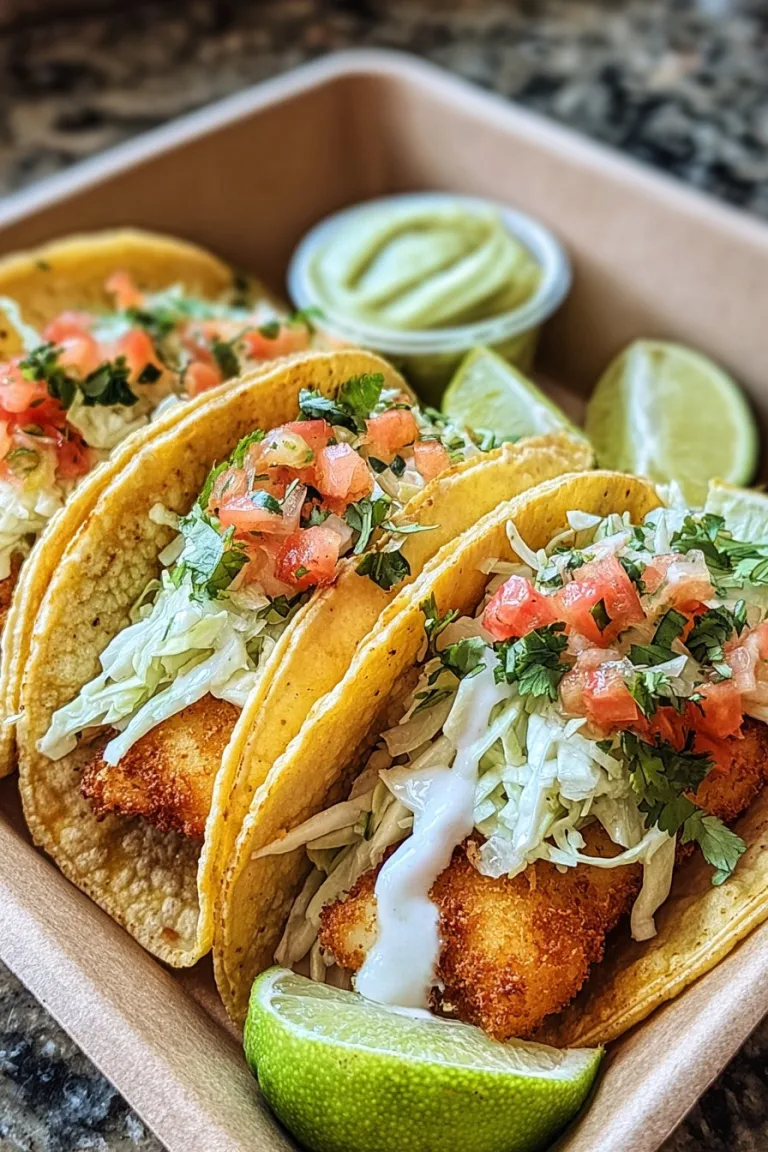 Crispy Fish Tacos with Cilantro Lime Slaw