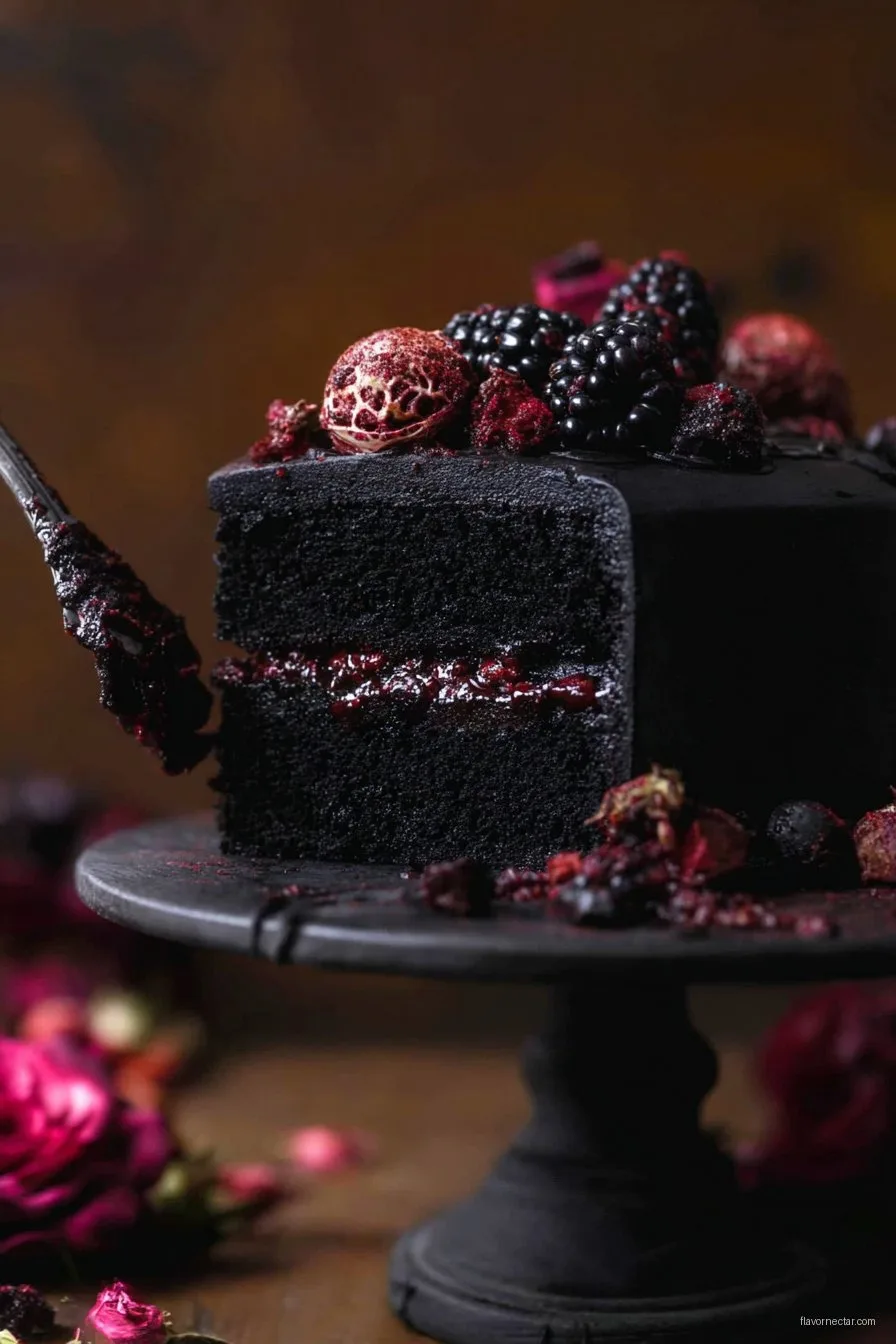 Spooky Black Velvet Halloween Cake