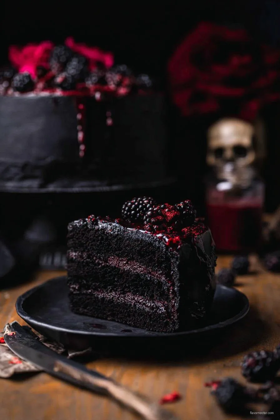 Spooky Black Velvet Halloween Cake