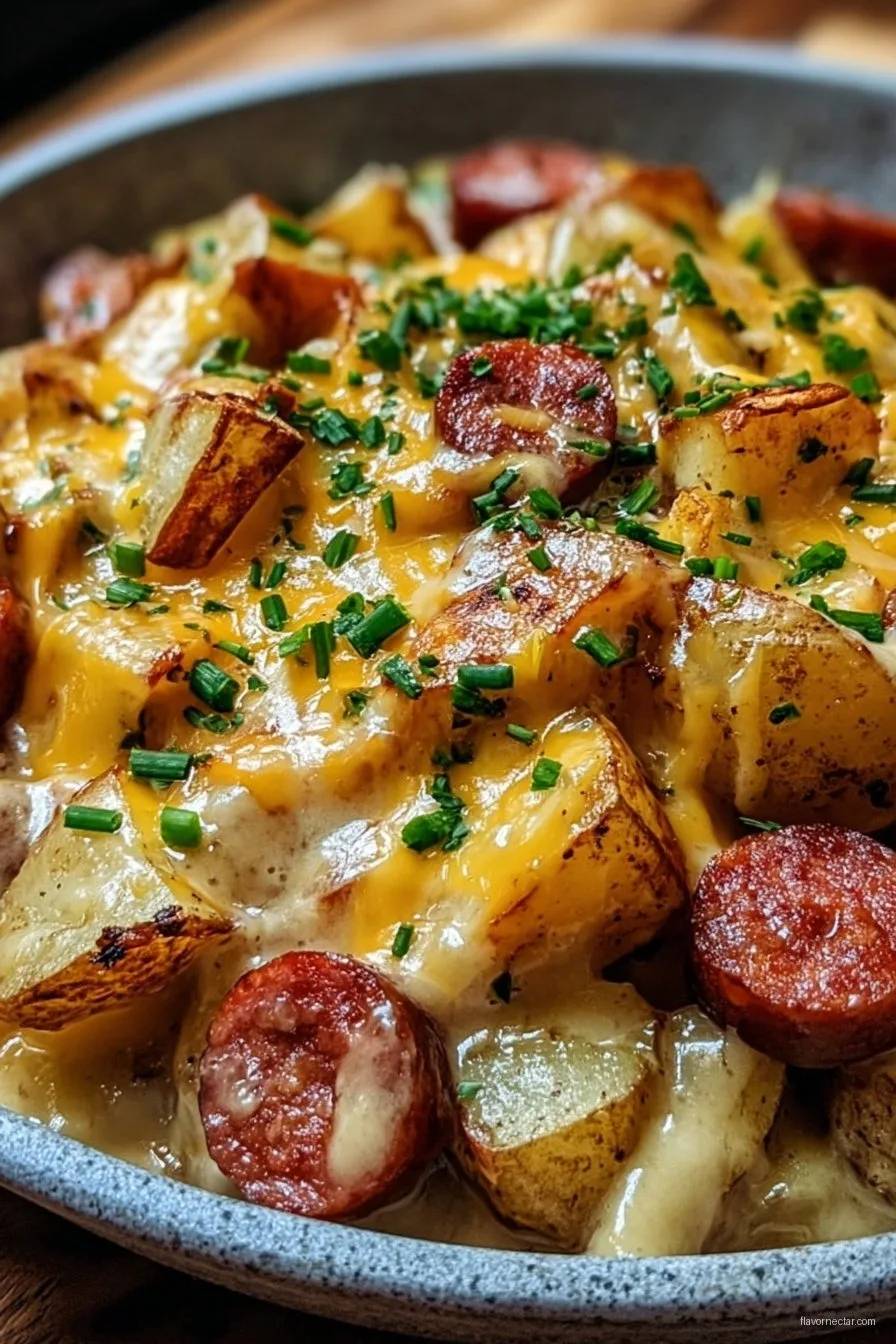 Cheesy Ranch Potatoes and Smoked Sausage