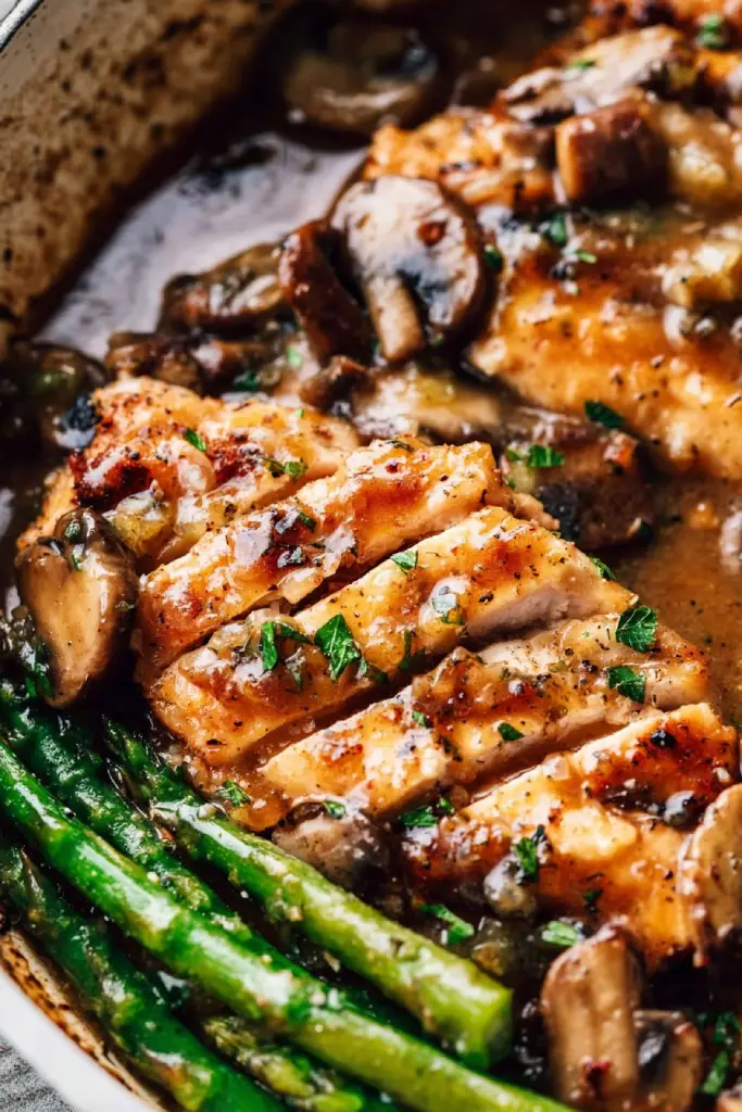 Grilled chicken with asparagus - dinner recipe