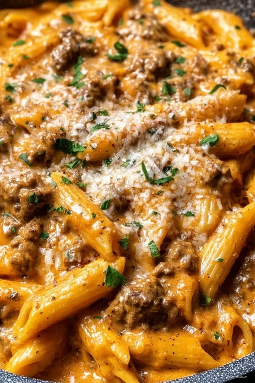 High Protein Creamy Beef Pasta Recipe
