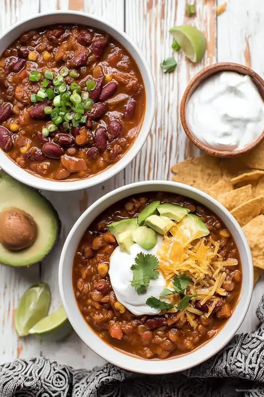 Slow Cooker Vegetarian Lentil Chili