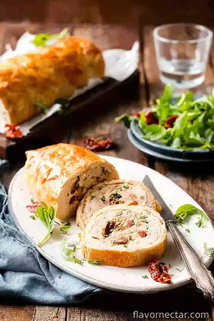 Chicken Meatloaf Wellington with Sun Dried Tomatoes