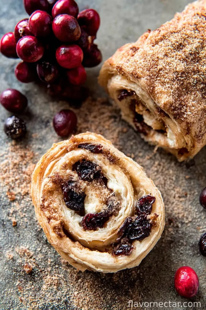 Cranberry Goat Cheese Puff Pastry Swirls.
