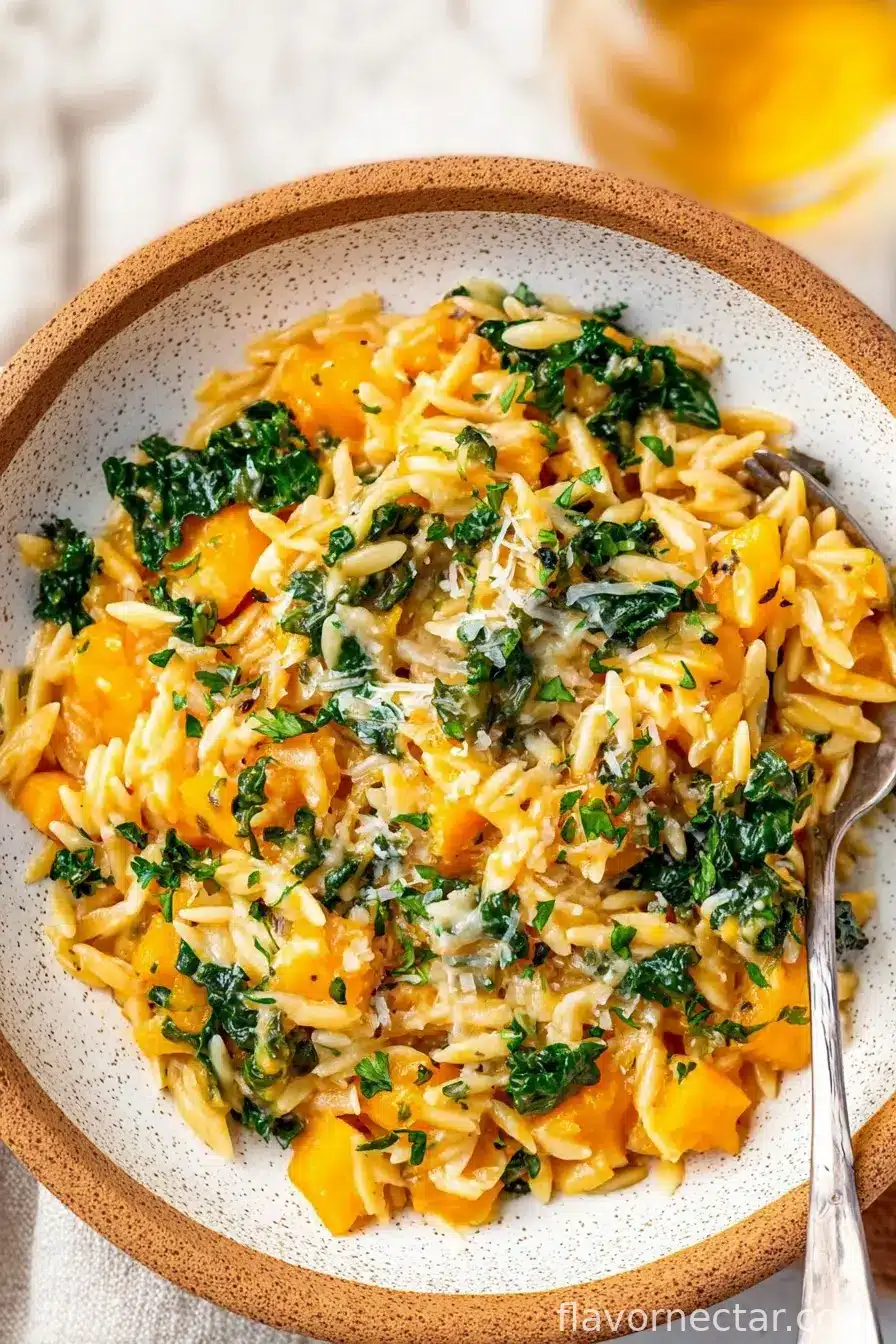 Butternut Squash Orzo with Kale