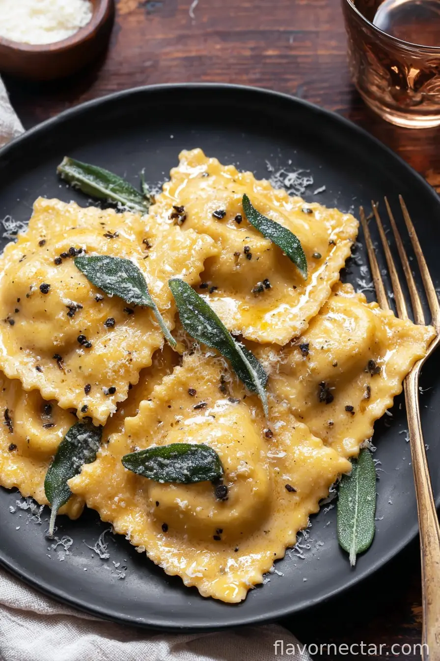 Butternut Squash Ravioli with Brown Butter Sage Sauce