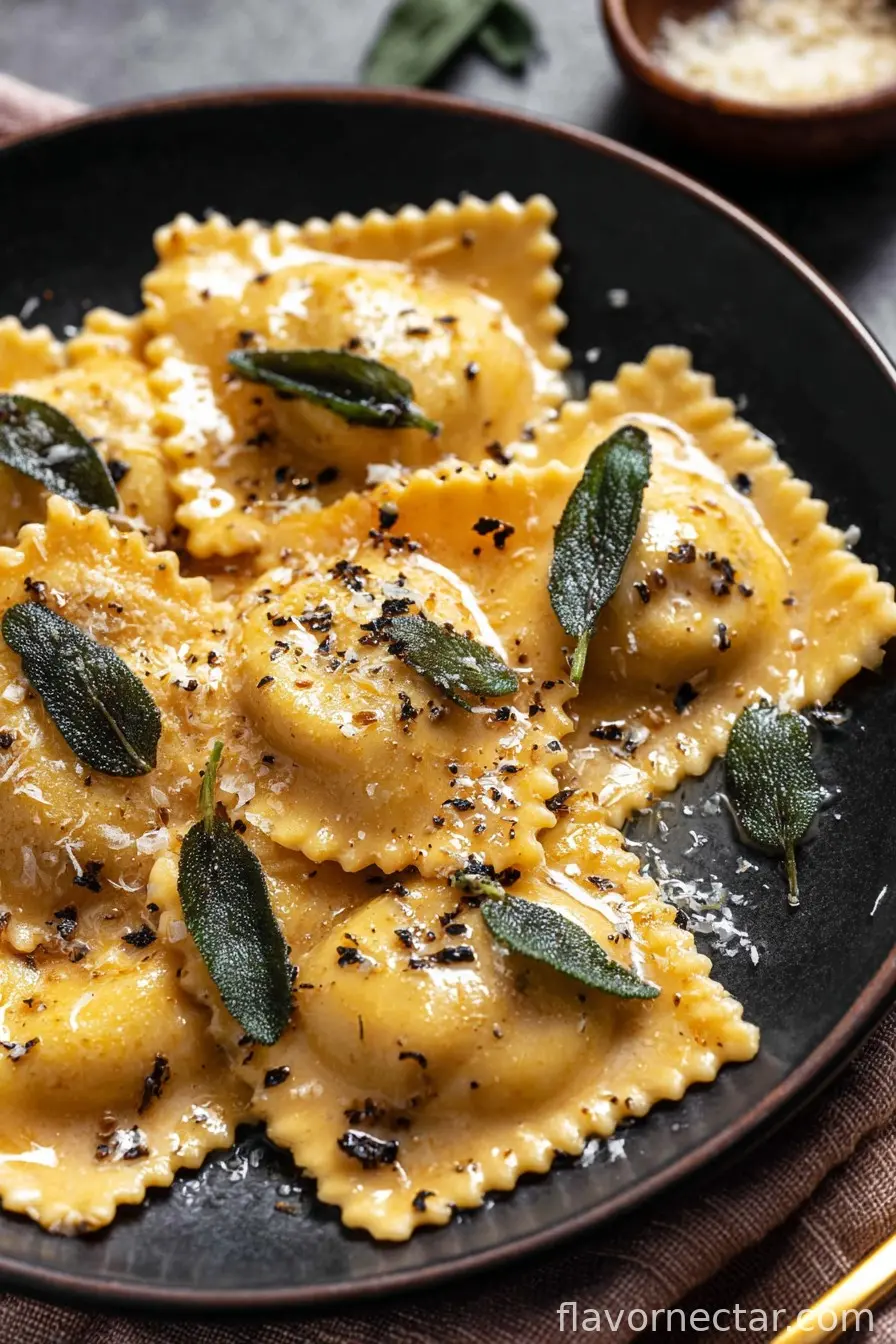 Butternut Squash Ravioli with Brown Butter Sage Sauce
