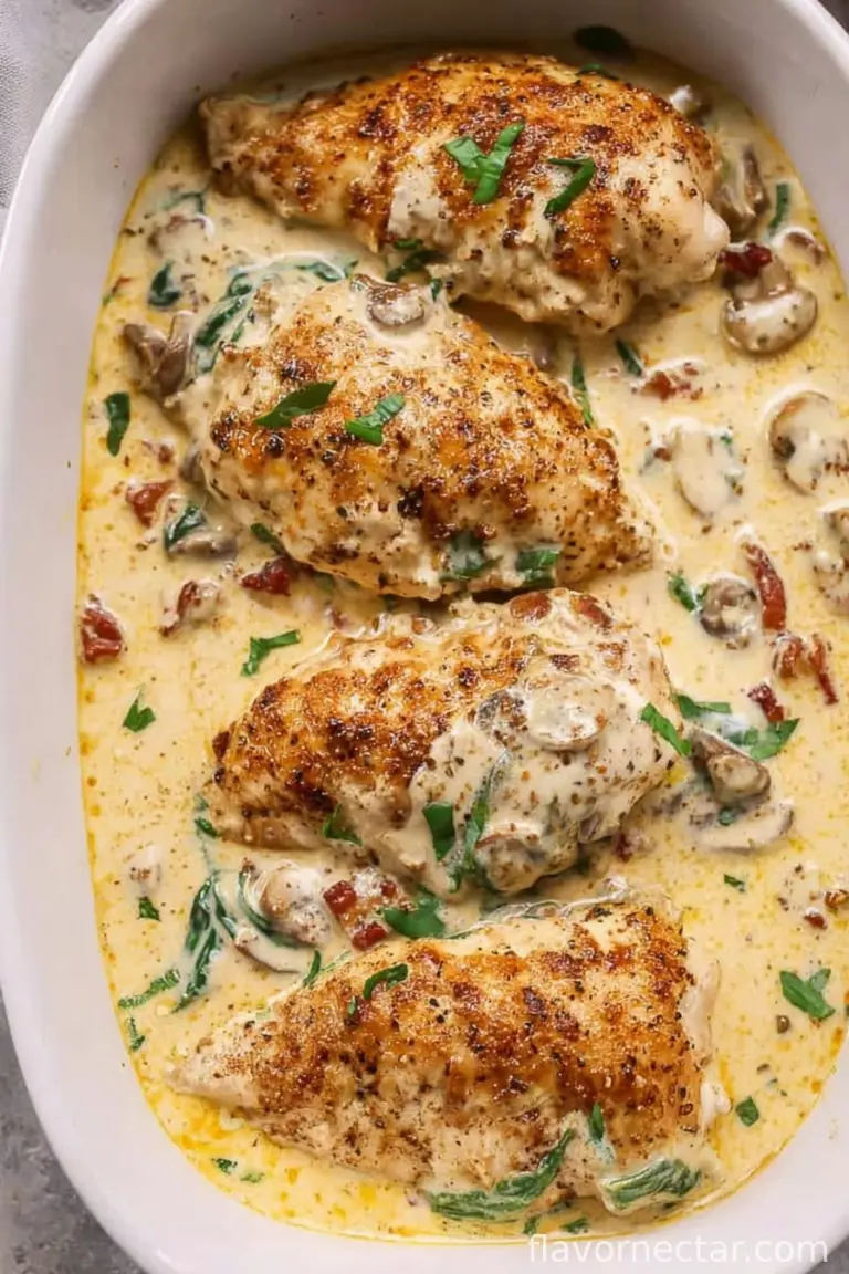 Creamy Baked Tuscan Chicken Breasts