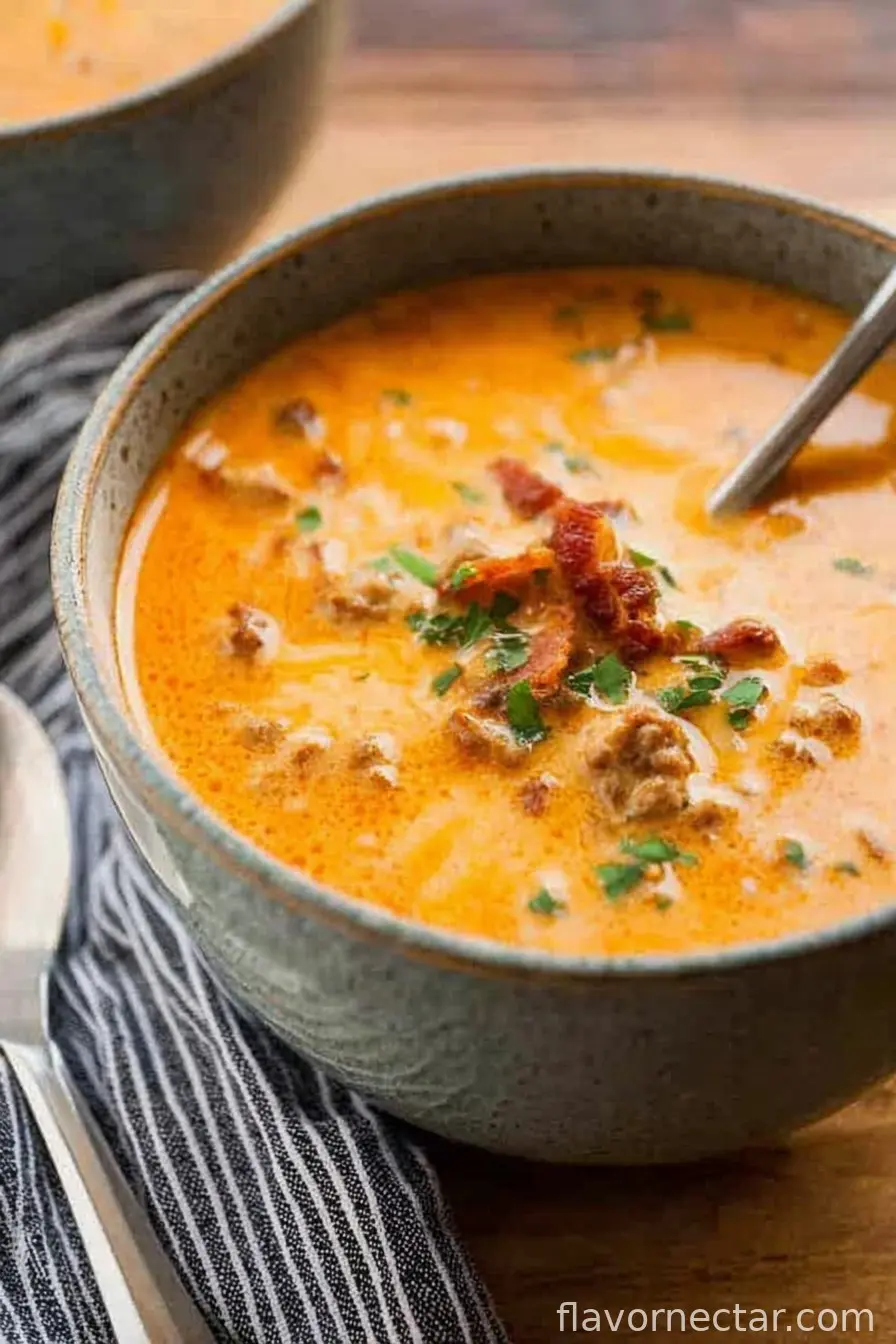 Easy Low Carb Cheeseburger Soup