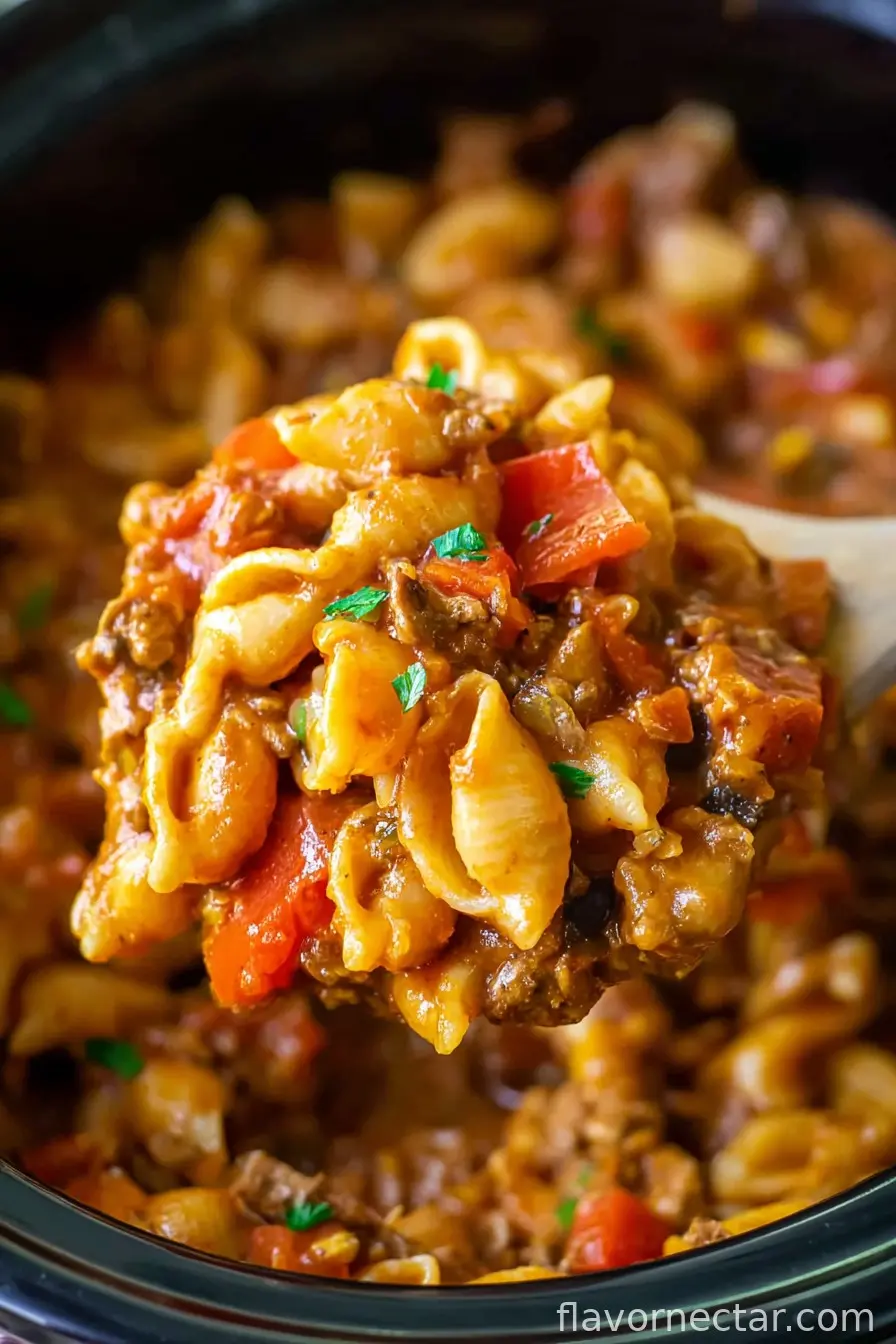 Easy Slow Cooker Taco Pasta