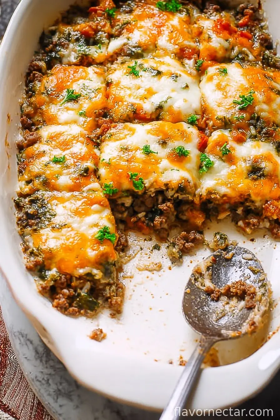 Ground Beef Casserole with Cauliflower Rice