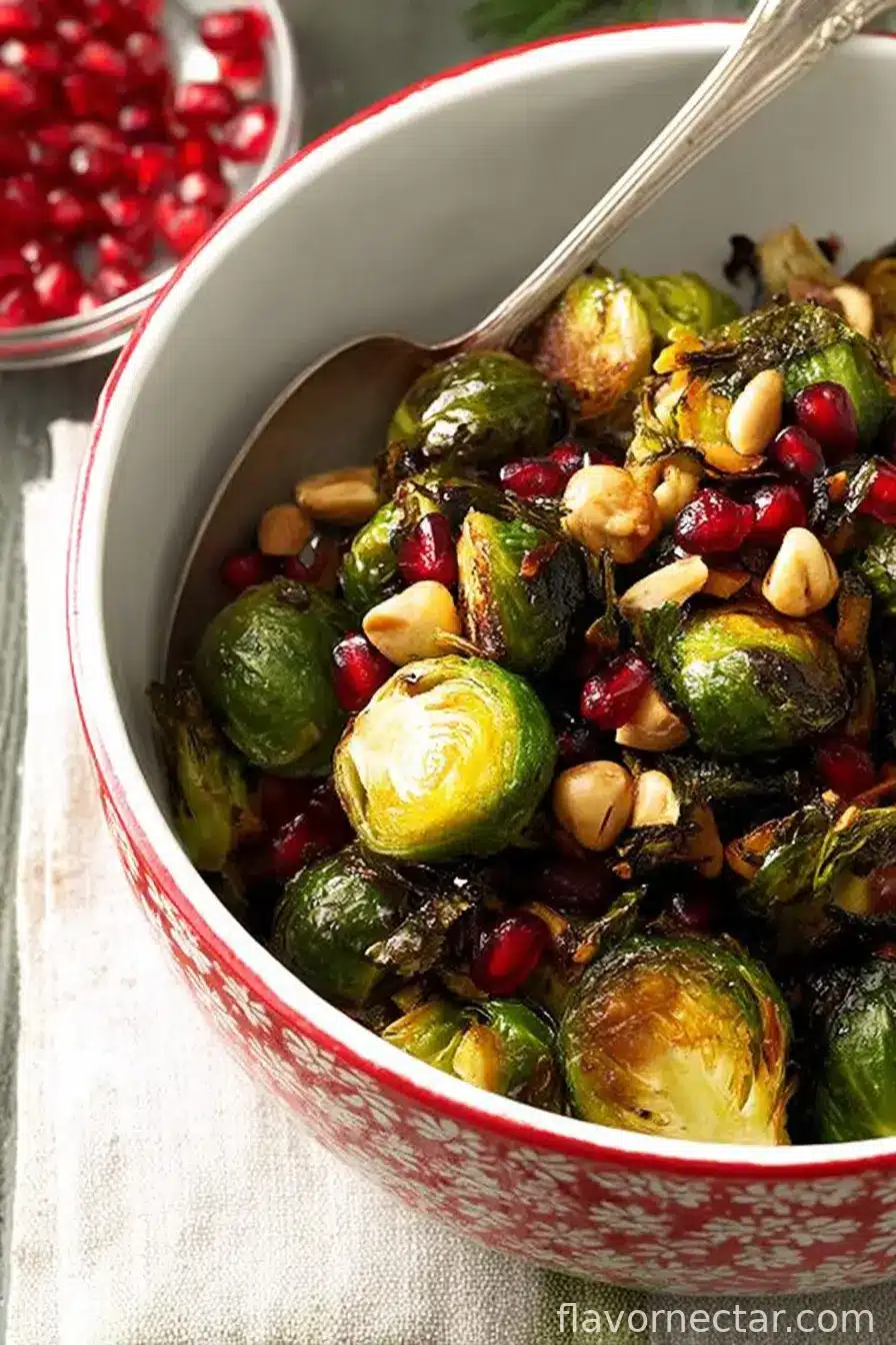 Pomegranate-Hazelnut Roasted Brussels Sprouts