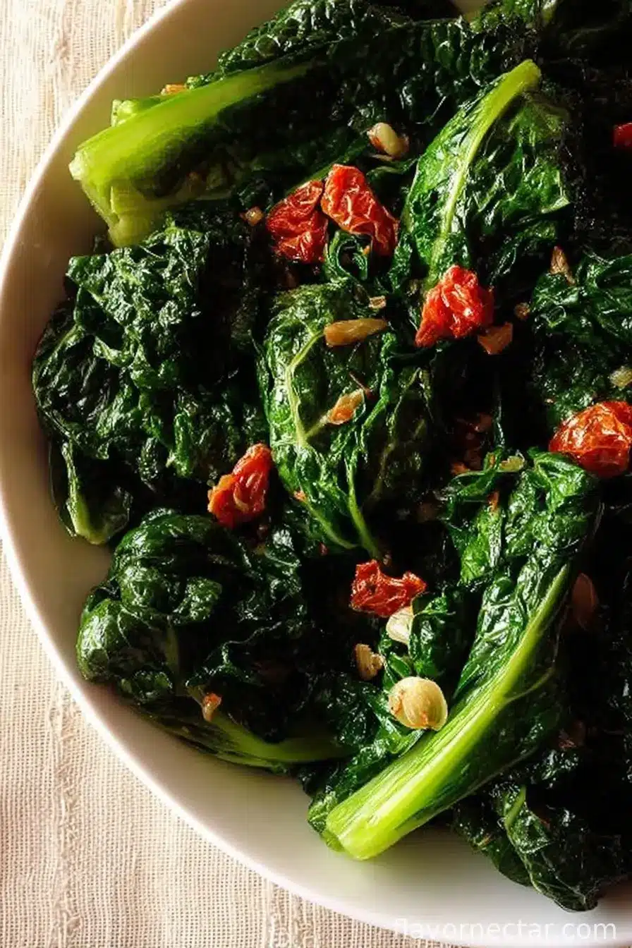 Warm Tasty Greens with Garlic