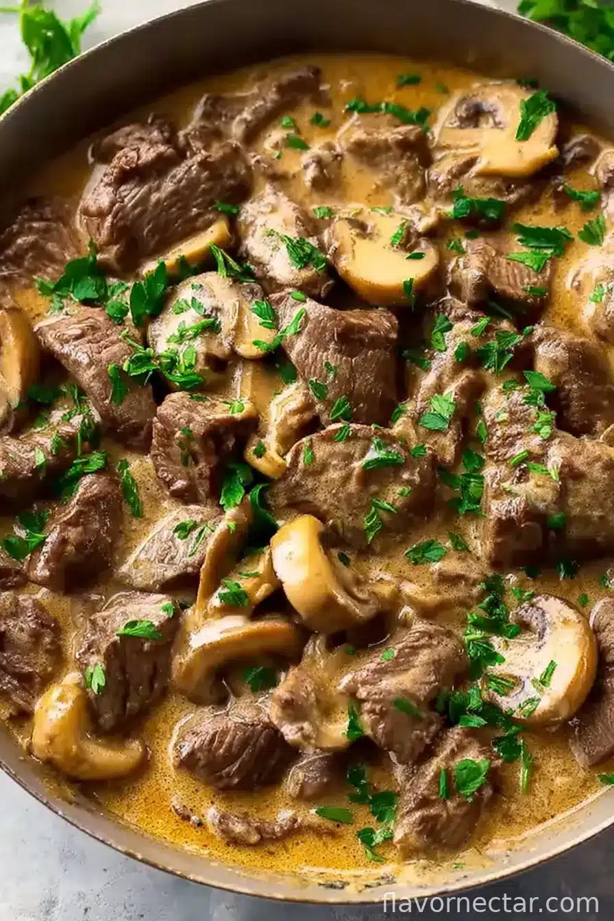 Creamy Whole30 Beef Stroganoff