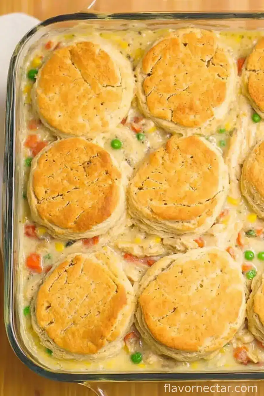 Easy Chicken Pot Pie Casserole With Biscuits