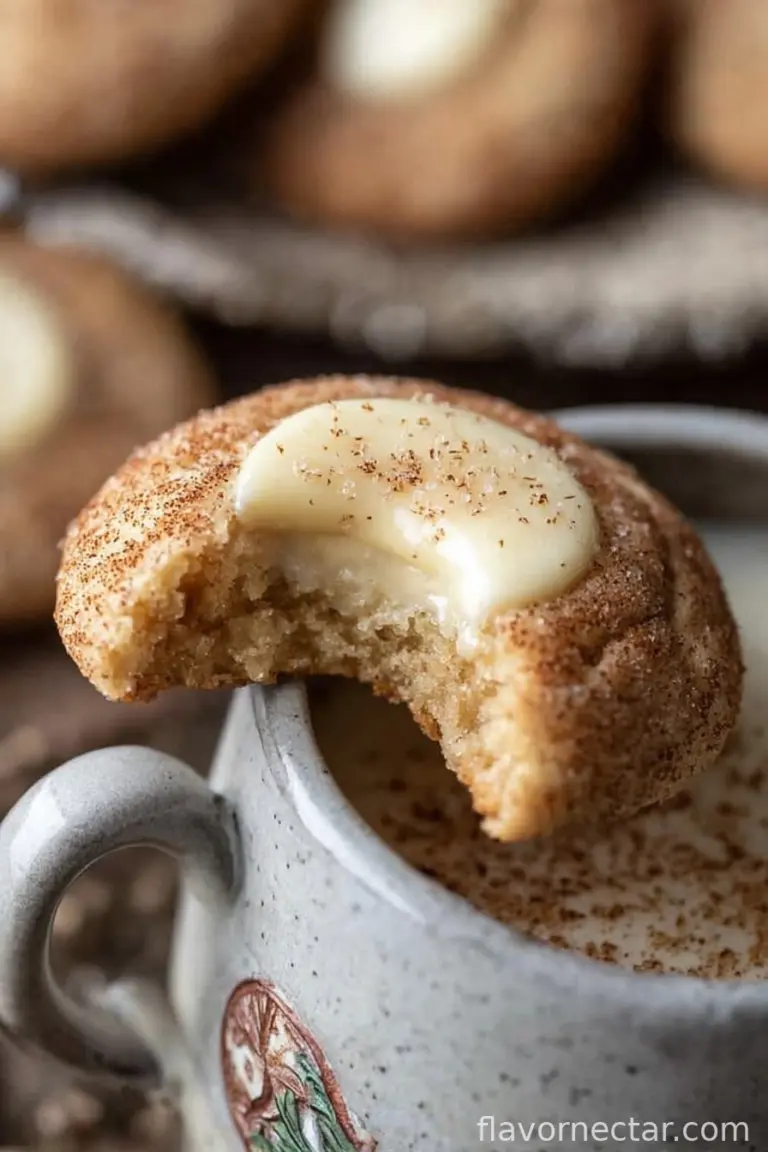 Eggnog Snickerdoodle Thumbprint Cookies