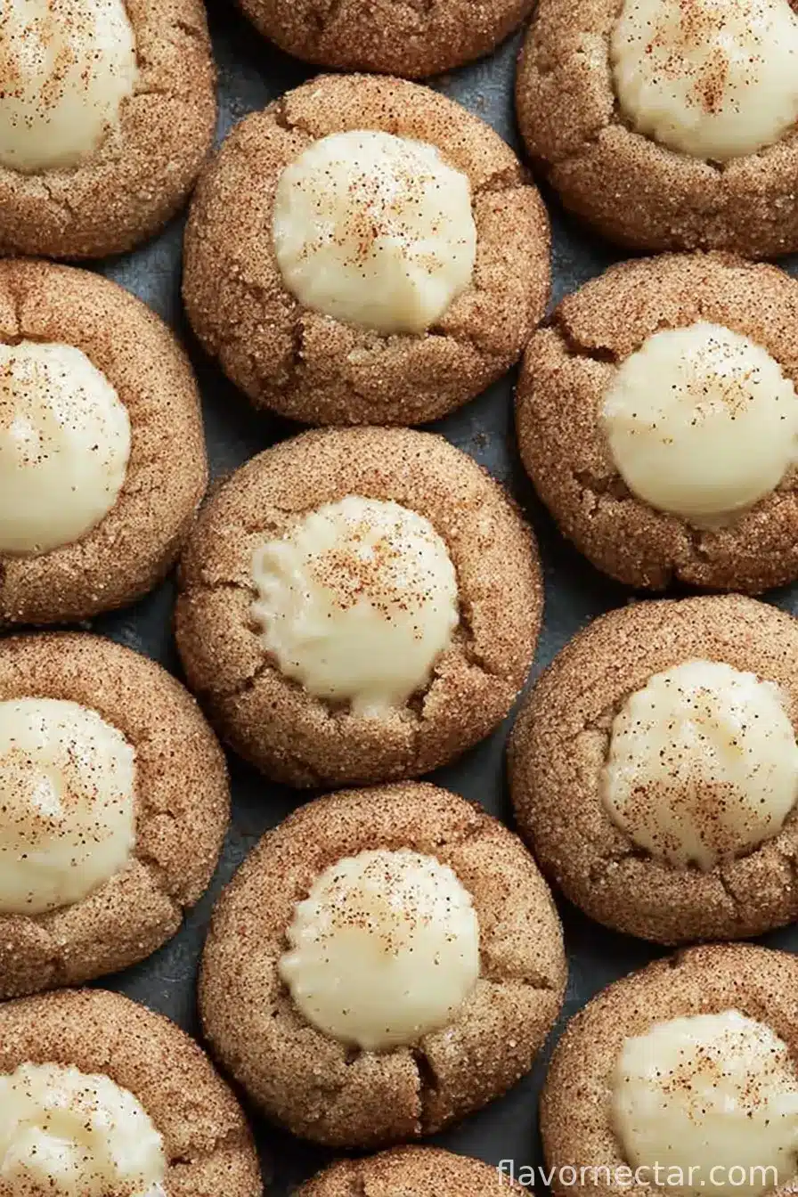 Eggnog Snickerdoodle Thumbprint Cookies