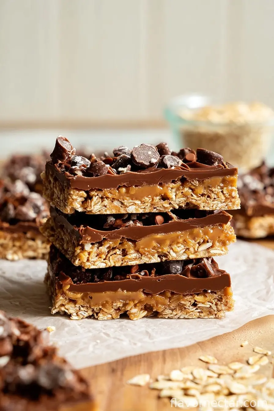 Healthy No Bake Chocolate Oat Bars