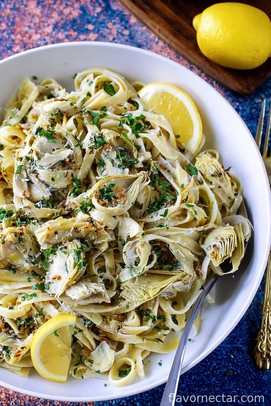 Vegan Lemon Artichoke Pasta