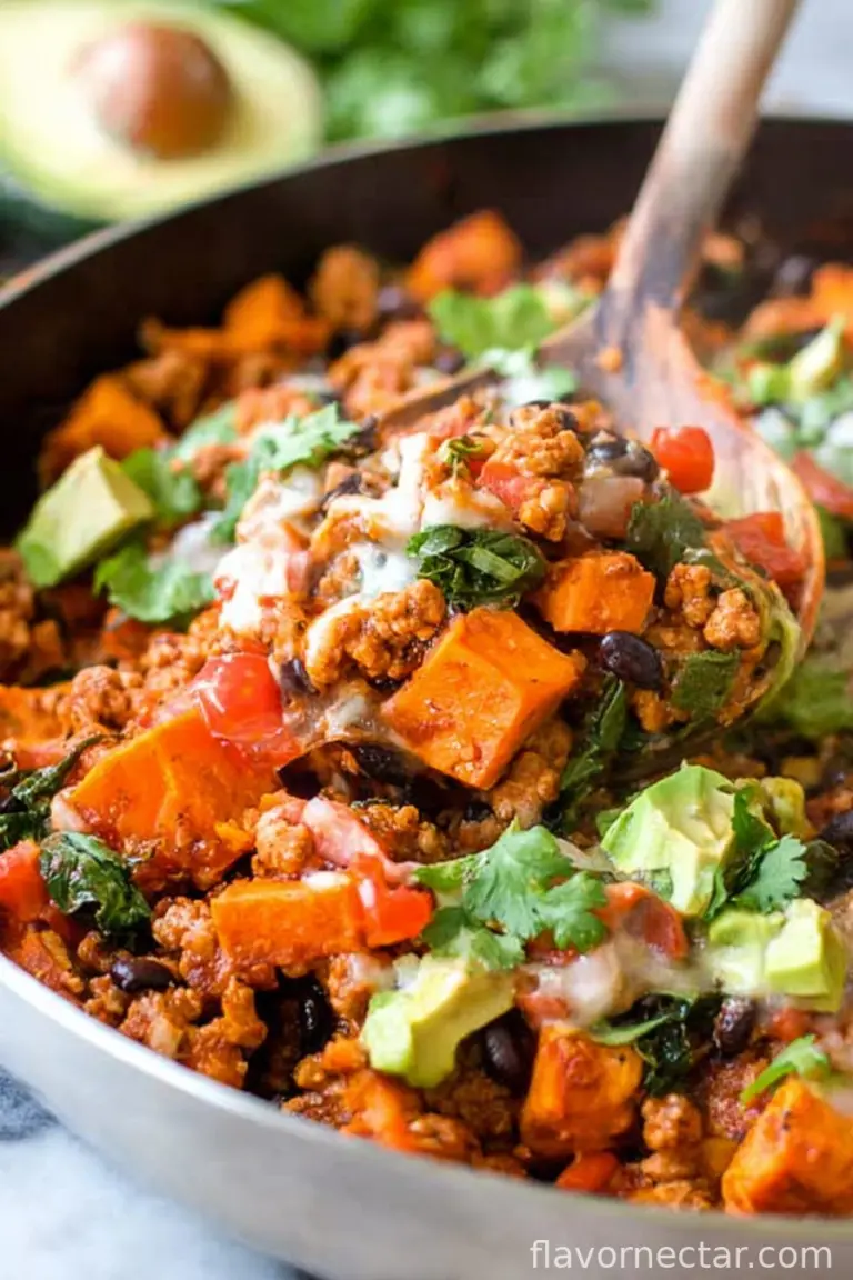 35 Minute Ground Turkey & Sweet Potato Taco Skillet