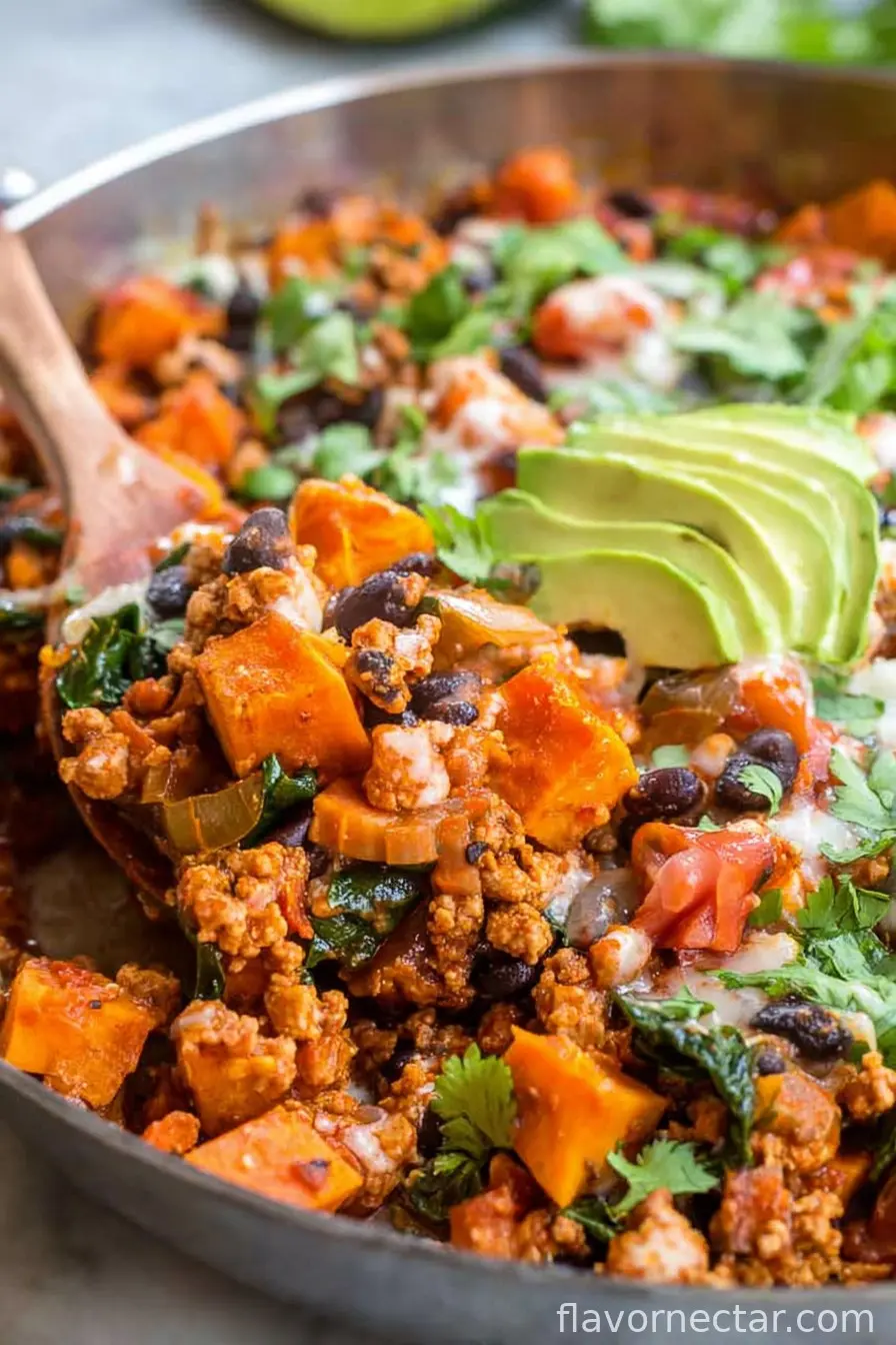 35 Minute Ground Turkey & Sweet Potato Taco Skillet