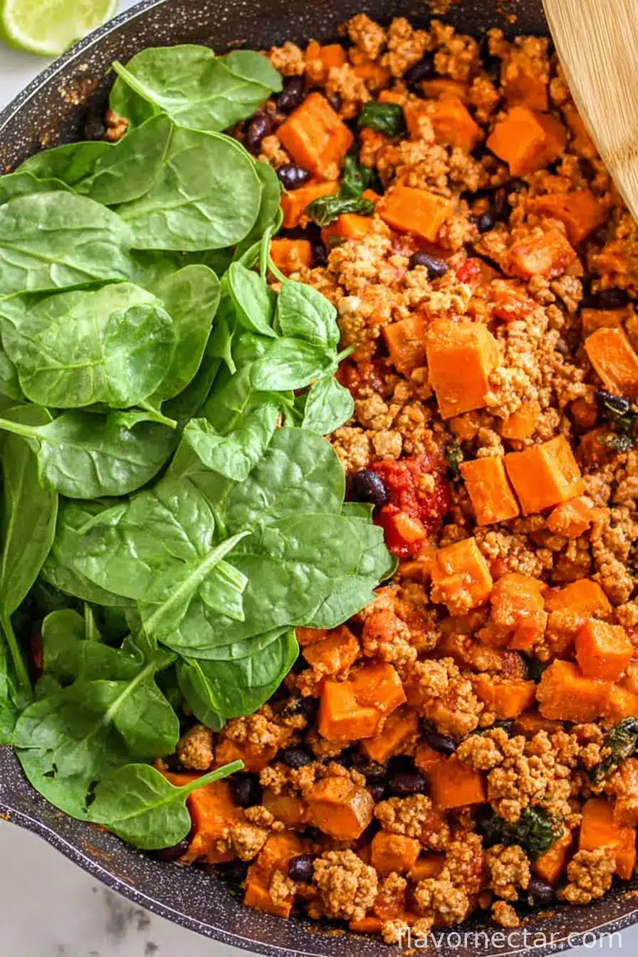 35 Minute Ground Turkey & Sweet Potato Taco Skillet