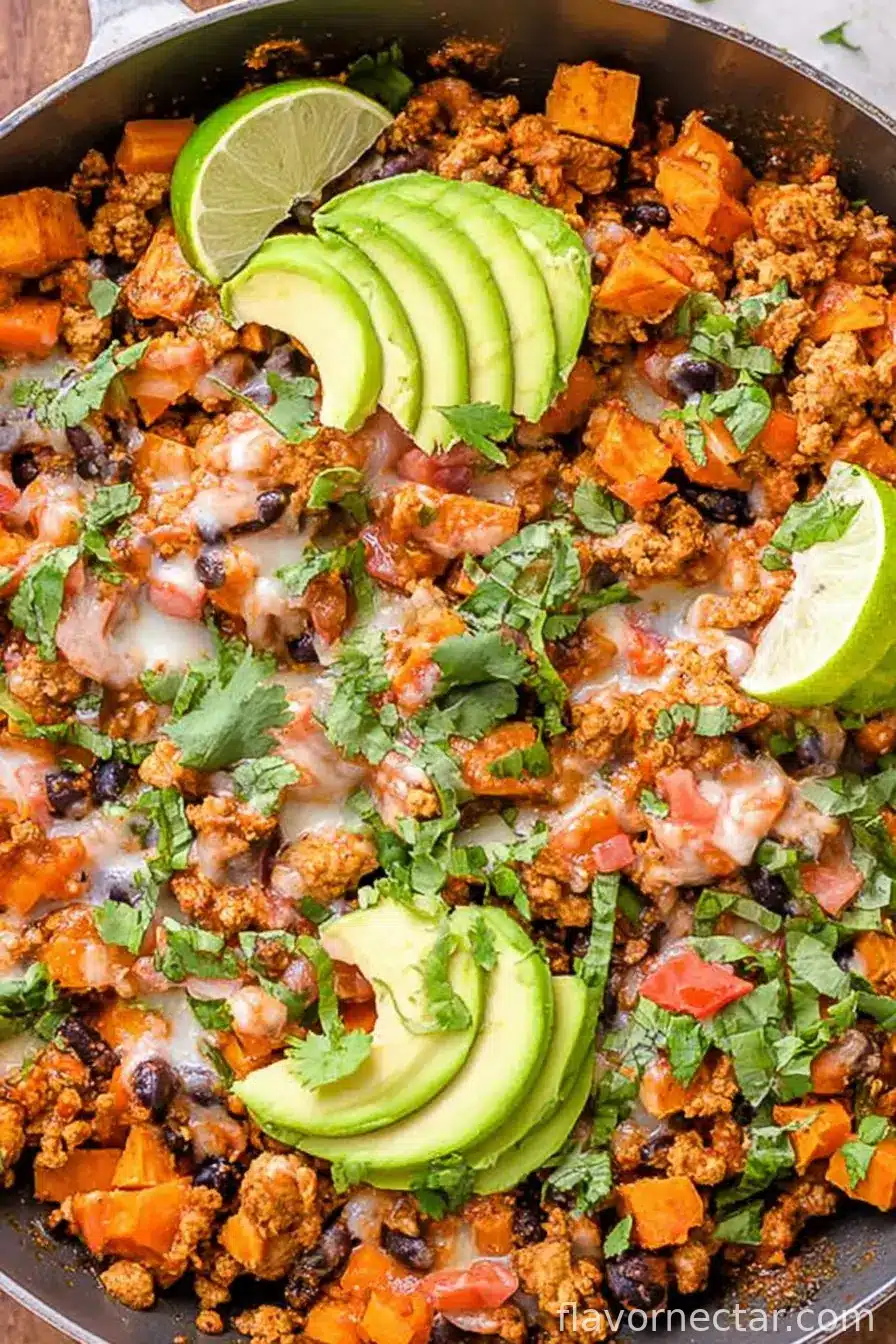 35 Minute Ground Turkey & Sweet Potato Taco Skillet