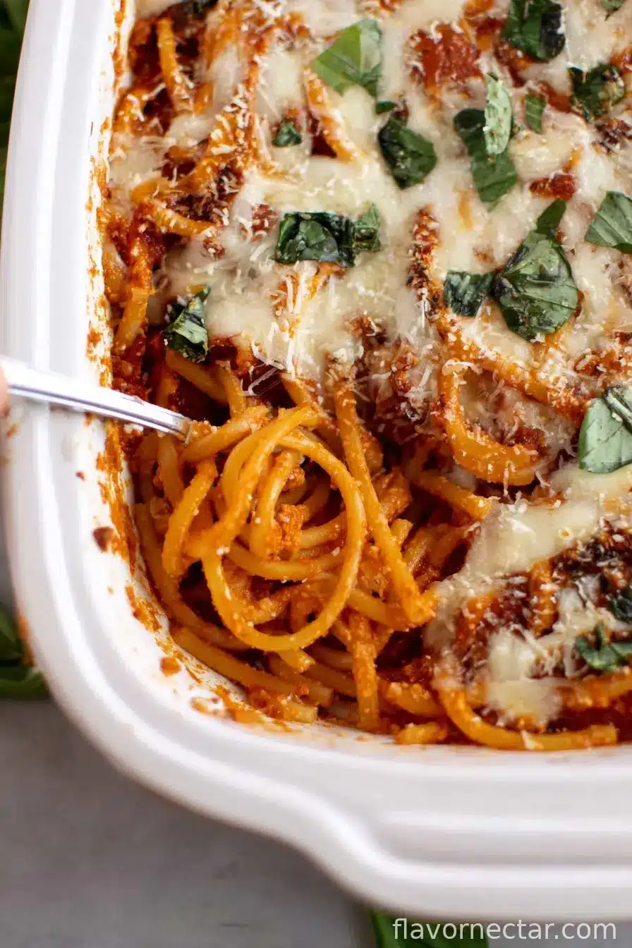 Baked Bucatini with Vodka Sauce