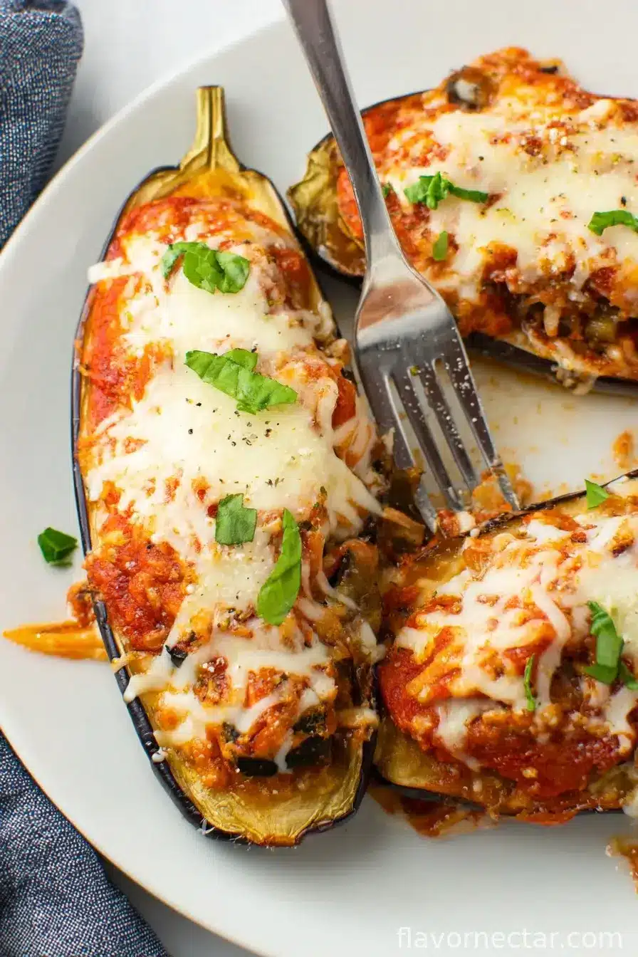 Eggplant Parmesan Boats