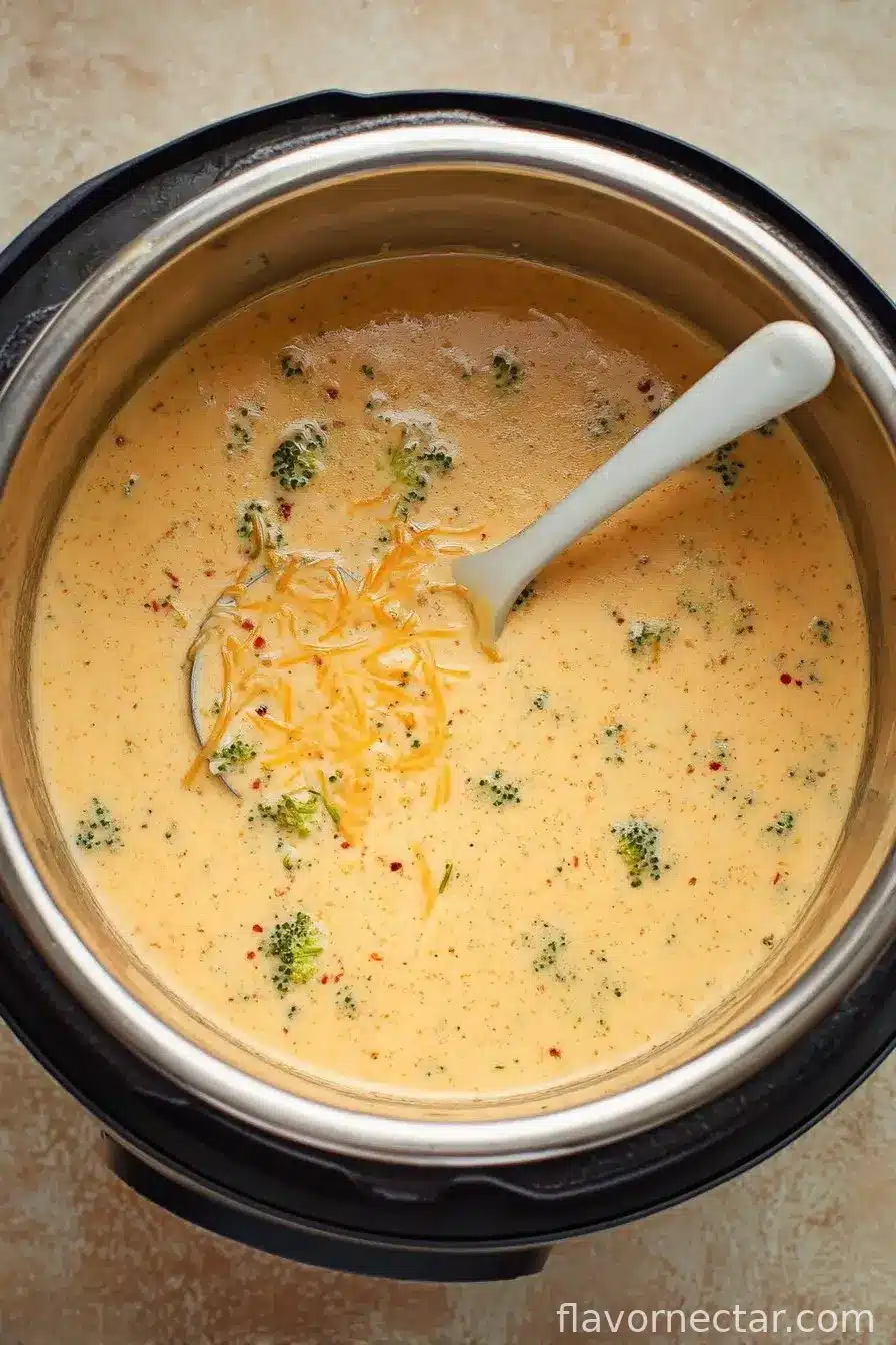 Instant Pot Broccoli Cheddar Soup
