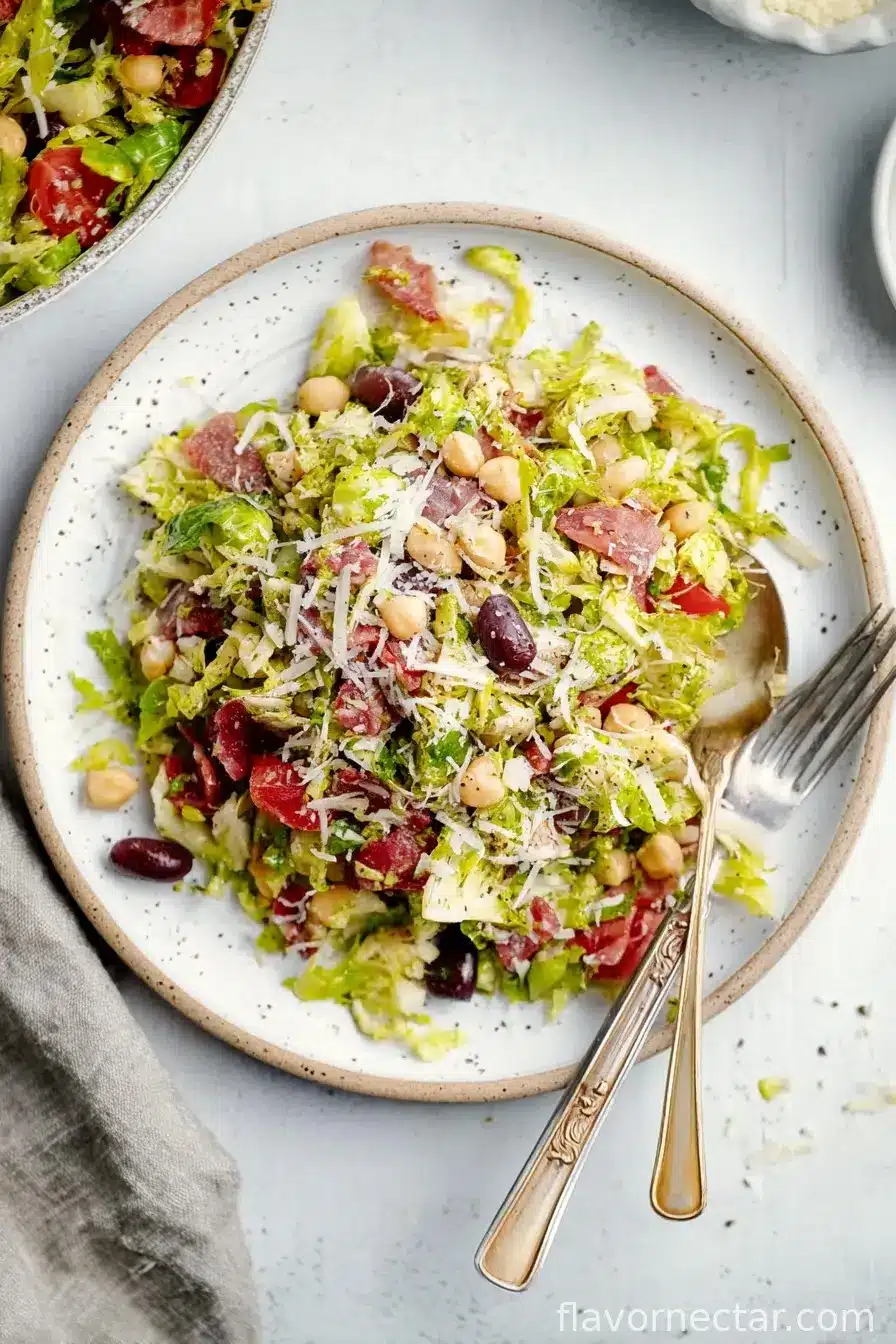 Italian Chopped Brussels Sprouts Salad