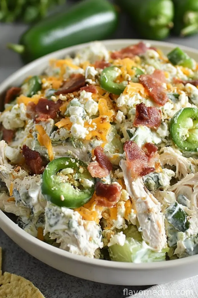 Keto Jalapeno Popper Cottage Cheese Chicken Salad