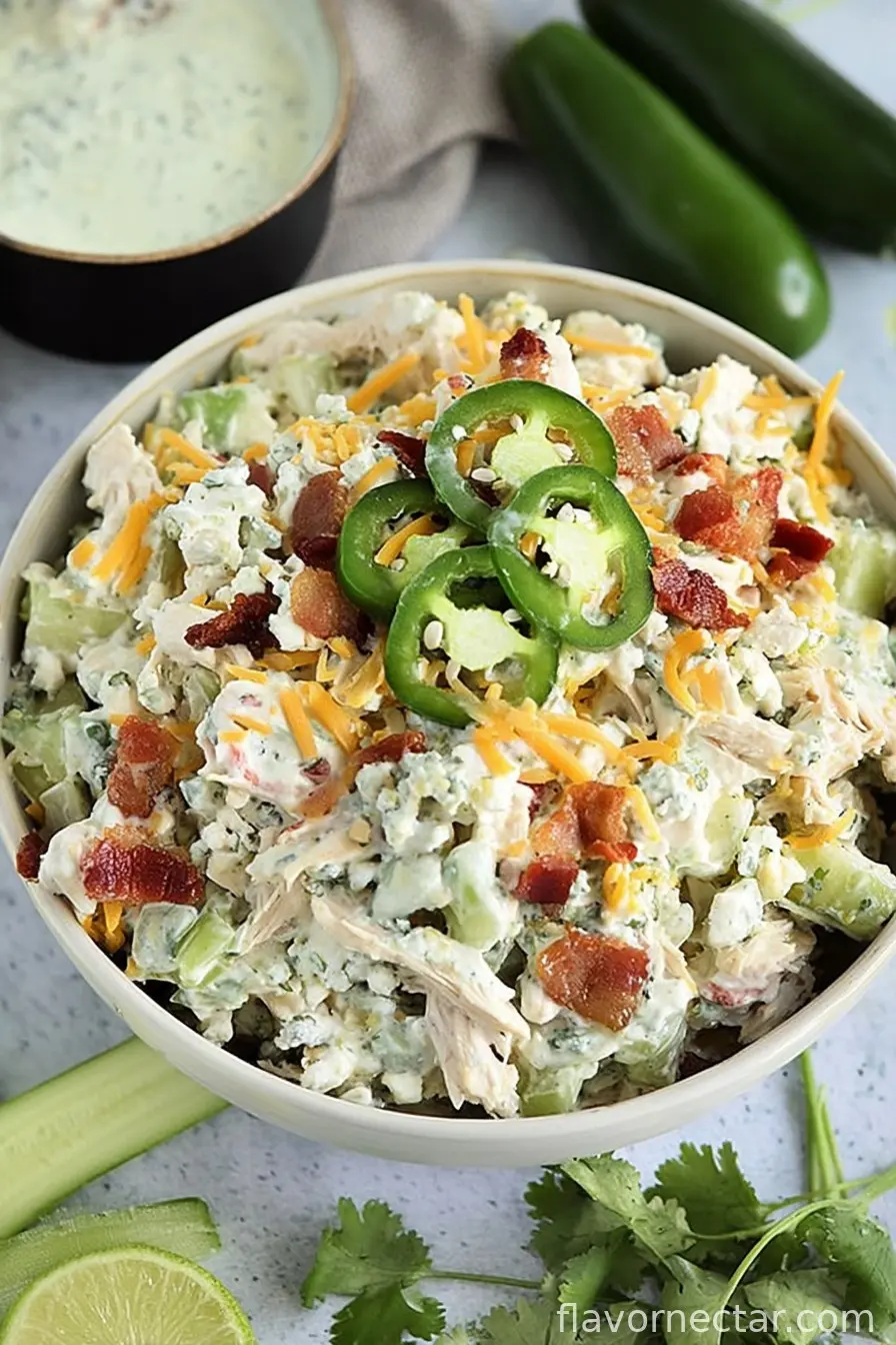 Keto Jalapeno Popper Cottage Cheese Chicken Salad
